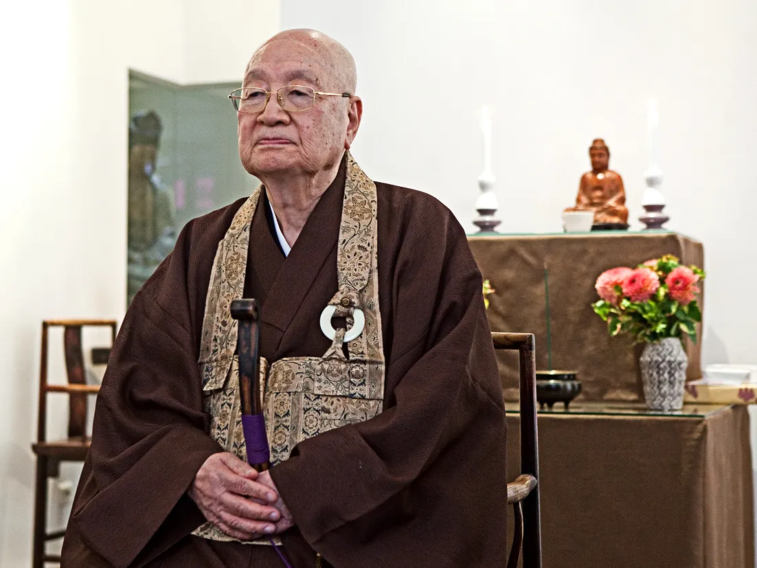 Visite d'Egawa Zenji au Dojo zen du Châtelet en 2019
